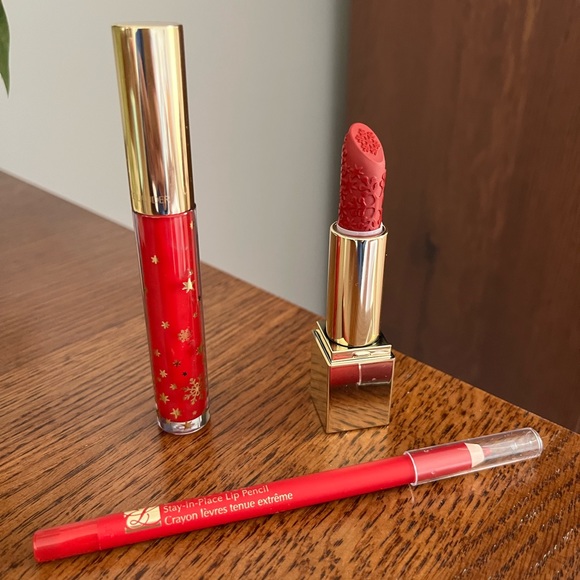 Estee Lauder Other - Ester Lauder Immortal Lipstick, Tender Trap Lip Gloss, Red lip liner (set of 3)